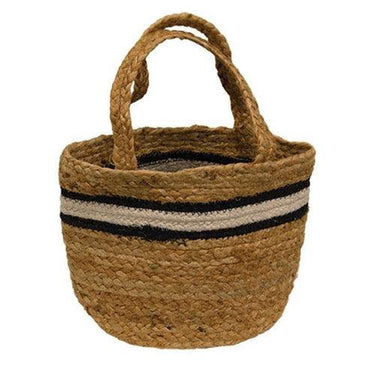 3 Set Bold Striped Jute Containers - The Fox Decor